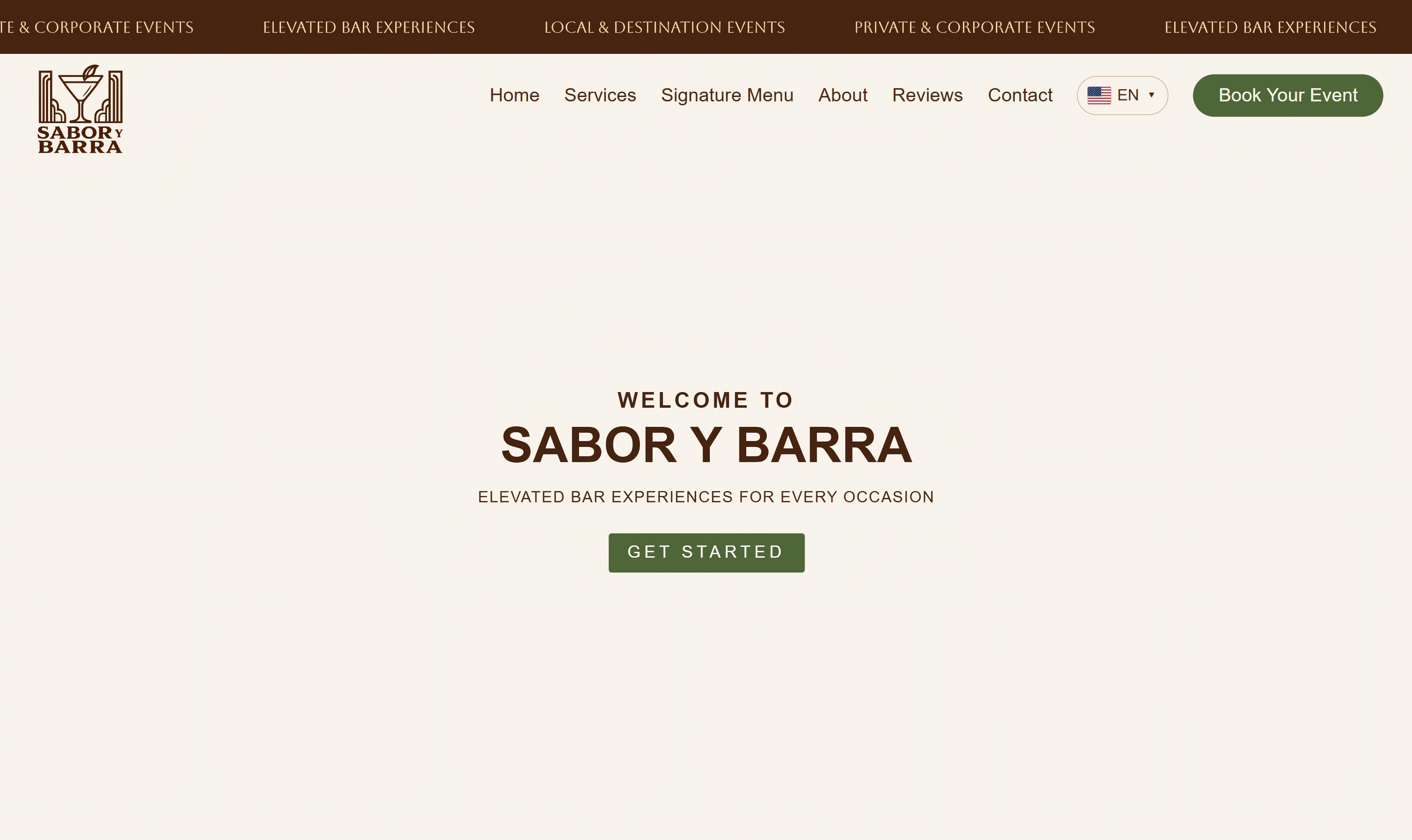 Sabor Y Barra website case study